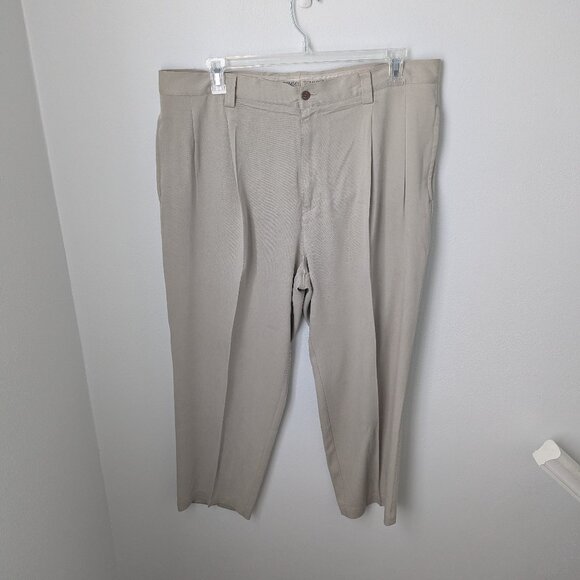 Tommy Bahama Men's 100% Silk Relaxed Fit Tan Trousers, 40 - Picture 1 of 5